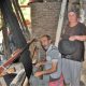 Dursun Öztaban weaving an Anatolian Turkmen blackc tent from goat hair, Olukbaşı village, BOzdoğan, Aydın, Western Turkey, 2015