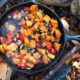 Camp cooking with legumes and potatoes