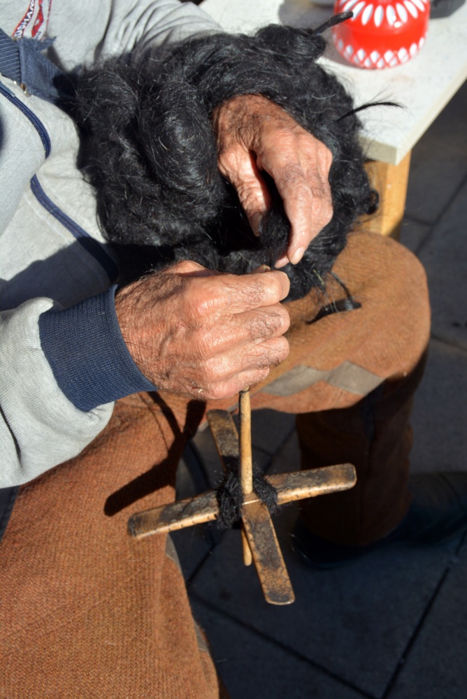 Spinning the goat hair Gümüşhane, Eastern Turkey