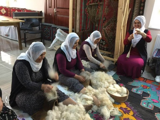 Women comb the wool Artvin, North-Eastern Turkey